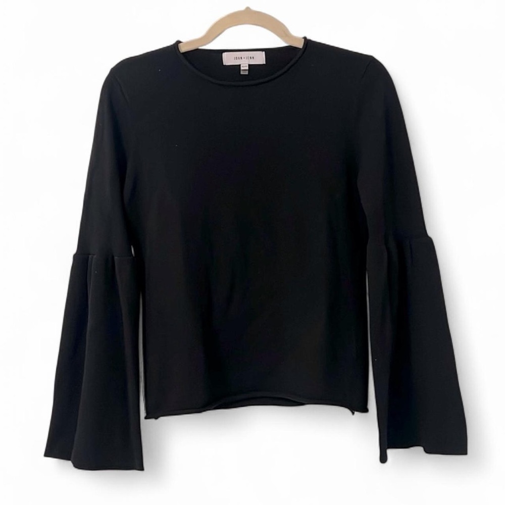John + Jenn Black Bell Sleeve Knit Sweater XS
